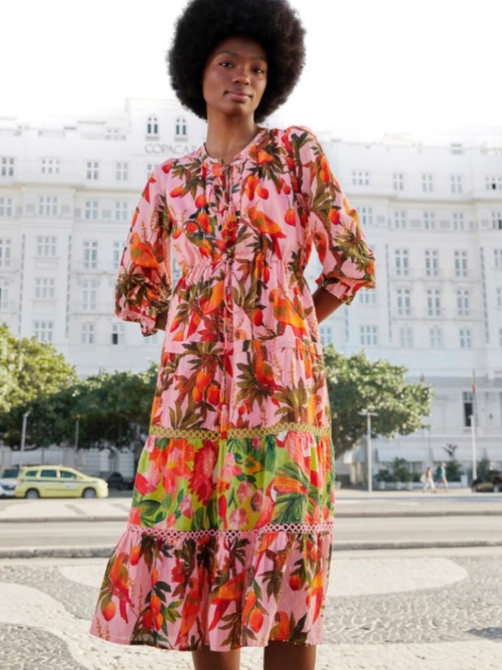FARM Rio Mixed Mango Trees Midi Dress NWT Size-Small